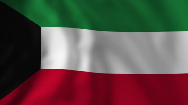 Realistic kuwait national flag waving in the wind