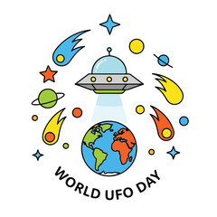 A colorful illustration for World UFO Day © Zetsu