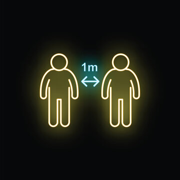 People maintaining 1 meter distance for social distancing and public health