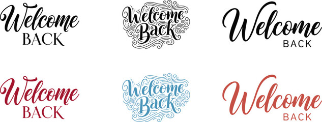 Welcome back typography designs colorful and decorative welcome messages © MDKHAYRUL
