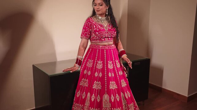 Revealing Shot of Indian Bride in Wedding Attire