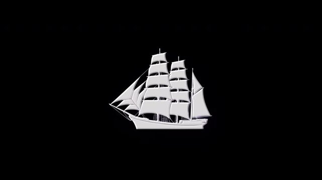 Digital glowing ship particle logo reveal animation