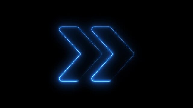 Glowing Blue Arrow on Black Background for Modern Technology and Navigation Concepts glowing blue arrows