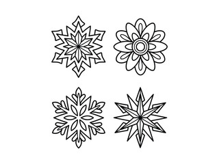 Obraz premium Black and white snowflake designs for coloring