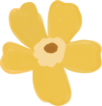 Hand Painted Floral Bloom Element Illustration