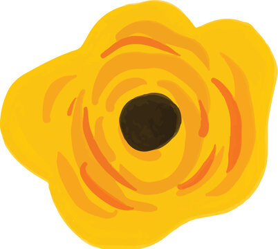 Hand Painted Floral Bloom Element Illustration