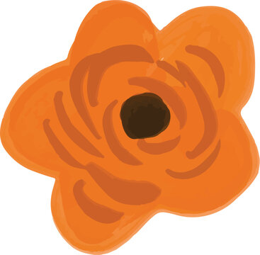 Hand Painted Floral Bloom Element Illustration