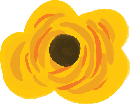 Hand Painted Floral Bloom Element Illustration