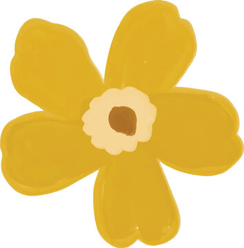 Hand Painted Floral Bloom Element Illustration