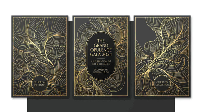 The grand opulence gala 2024 event invitation triptych