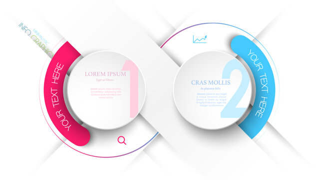 Modern 2 Step Business Infographic Template with Circular Elements