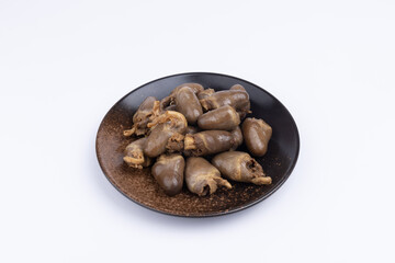 Fototapeta premium The braised chicken hearts in the dish