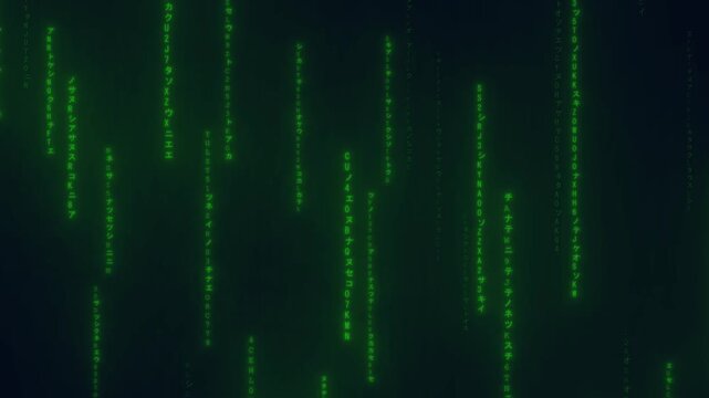 Abstract Green Code Rain: Digital code streams down in a mesmerizing abstract pattern, evoking the essence of data and technology.