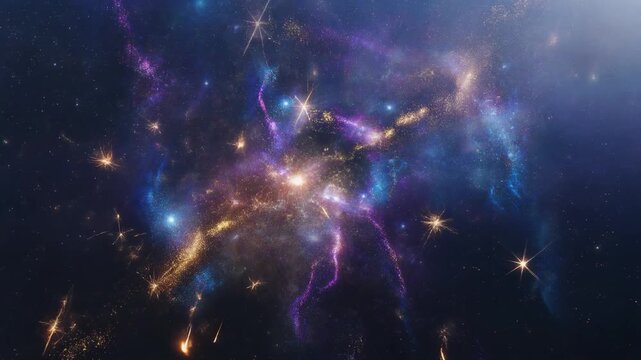 星雲をモチーフにした神秘的な光のパターンの背景素材
