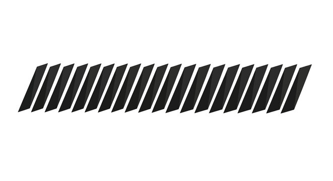 Abstract geometric pattern with repeating slanted black parallelograms
