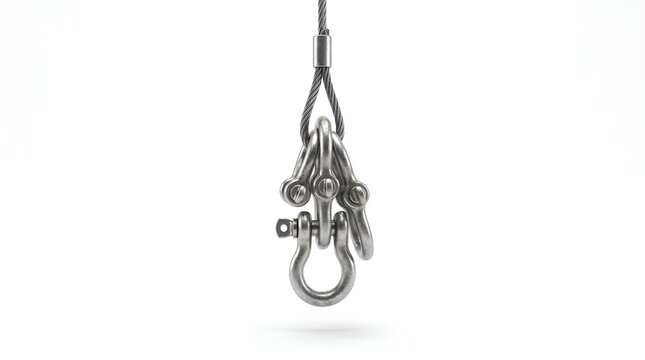 Industrial Stainless Steel Shackle and Cable Sling Rigging Equipment.
