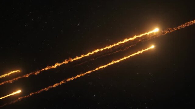 暗い夜空を流星のように駆け抜ける高速の炎の軌跡