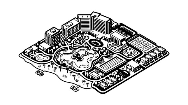 Detailed map of a theme park.