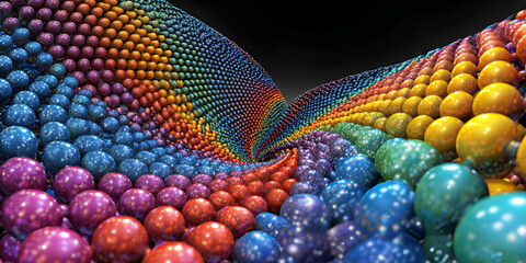 Fototapeta premium The Chromatic Sphere Vortex: A Spiral of Color, Depth, and Living Geometry, ai generated.