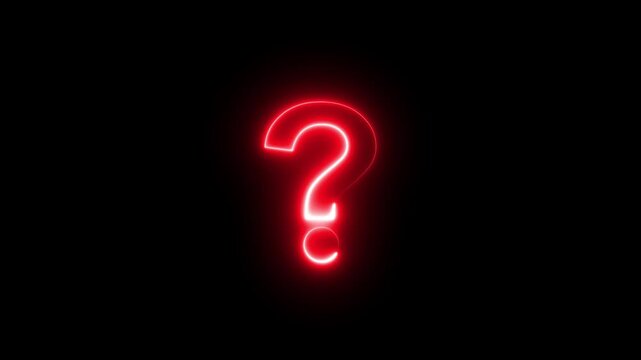 Neon glowing loop question mark icon