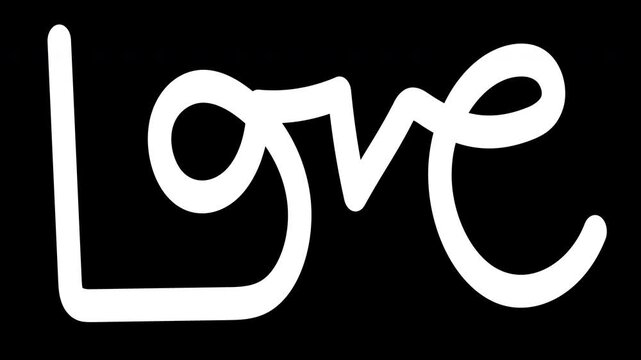 Love Schriftzug animiert Alphakanal Linie Online