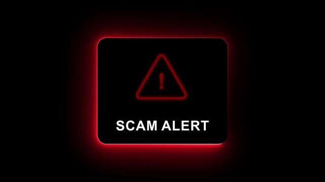 Scam alerts cybersecurity concepts on the transparent background. Fraud alerts with icons indicating online threats and cybersecurity unknown persons suspicious scammers fraud. 4k video animation.
