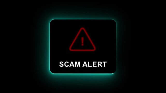 Scam alerts cybersecurity concepts on the transparent background. Fraud alerts with icons indicating online threats and cybersecurity unknown persons suspicious scammers fraud. 4k video animation.