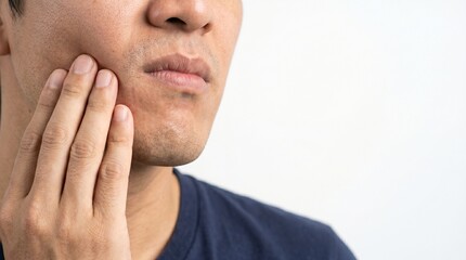Naklejka premium Man Holding Jaw with Dental Pain