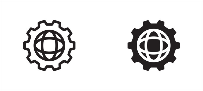Global Settings Icon for Mobile Concept and Web Design White Background Vector Illustration EPS10