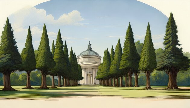view row trees princess architectural sketch pines everywhere botanic garden using toon