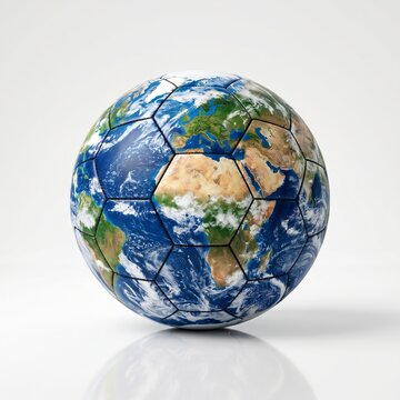 Creative Football Earth Globe Concept Sustainability &mdash; Soccer Ball World Map Illustration Commercial
