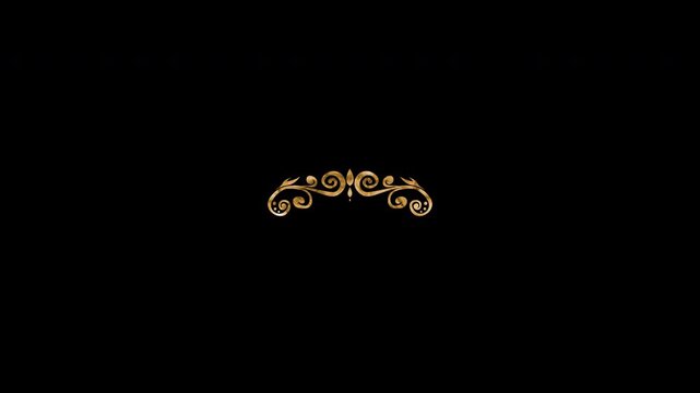 Elegant Golden Filigree Ornament for Luxury Branding and Wedding Invitation Design 4K Video