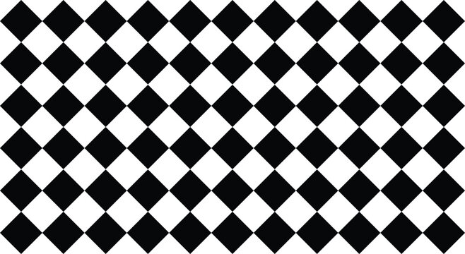 Black and white diamond chess pattern background. Abstract geometric checkered diamonds texture backgrounds