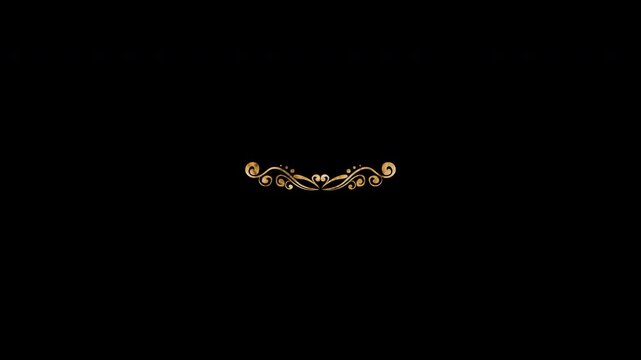 Golden decorative flourish shimmering with metallic elegance and intricate filigree details 4K Video