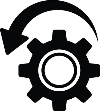 Gear icon with circular arrow for process optimization and update