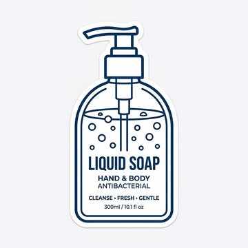 Liquid soap dispenser bottle with antibacterial hand and body soap