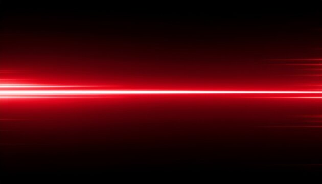 bright red neon light streak with glare and shine isolated horizontal laser beam effect for motion graphics tech or action scenes