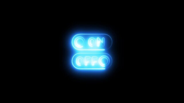 Neon glowing on off toggle switch ui interface animation