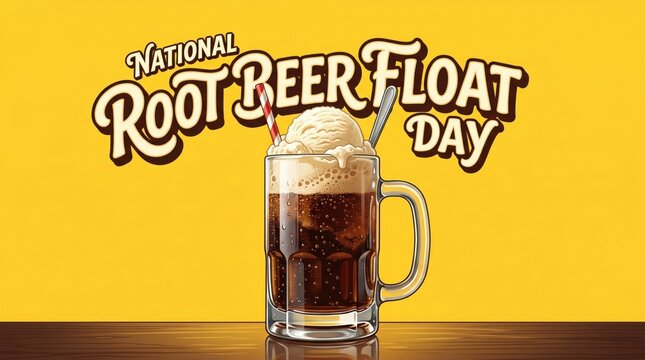 National Root Beer Float Day Celebration with Glass Mug