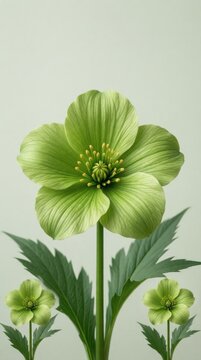 Vibrant Green Flower Detailed Layered