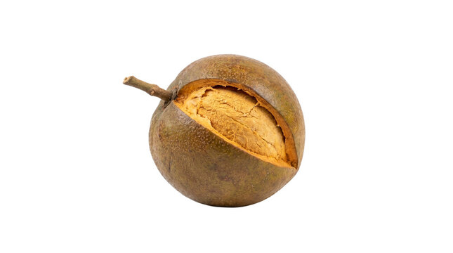Whole Monk Fruit with a Cracked Open Shell Revealing the Sweet Pulp Inside.