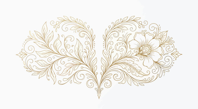 Luxury gold floral heart shape ornament