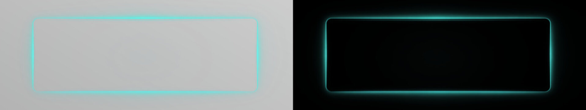Transparent png glowing blue neon rectangular frames with futuristic laser light border overlay isolated on transparent background for modern digital design elements frame line electric glow aglow