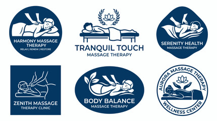 Fototapeta premium Massage therapy clinic logos and branding.