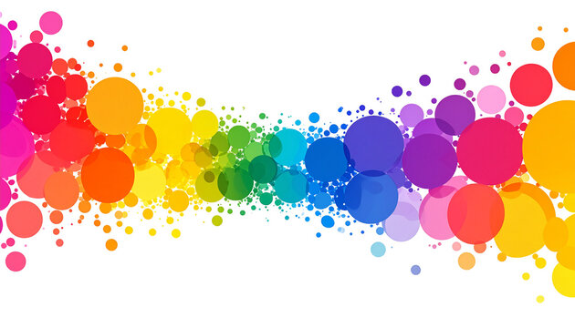 Rainbow array of colorful circles