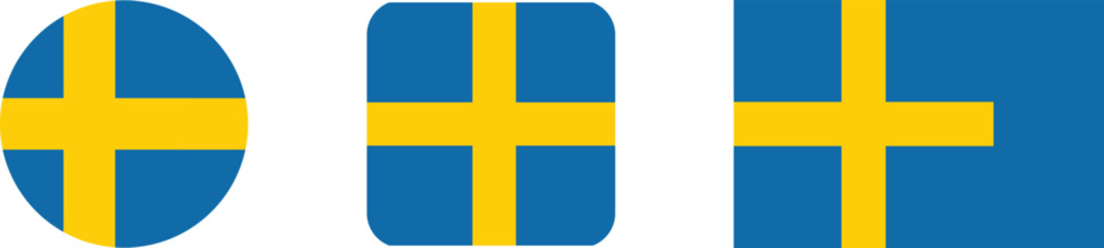 Sweden flag vector graphics blue and yellow cross symbols