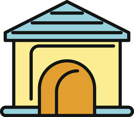 Fototapeta premium Pet house icon representing a shelter or kennel for animals