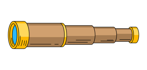 Naklejka premium Nautical telescope. Travel and tourism symbol. Retro style conceptual illustration.