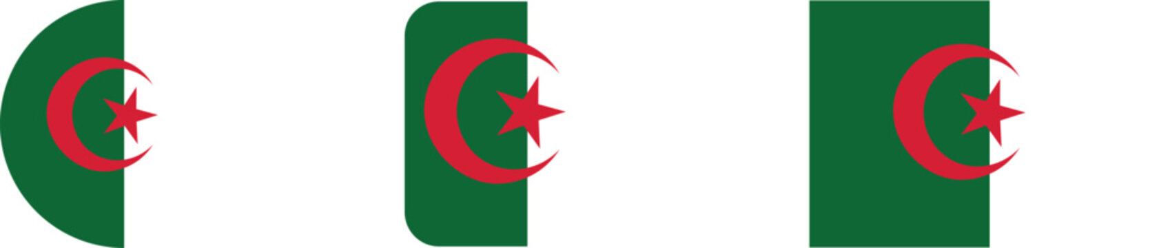 Vector illustrations of the algerian flag in various formats