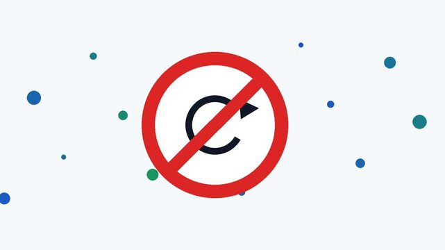 Animated prohibition road traffic sign with no u turn symbol in clean 4K loop
